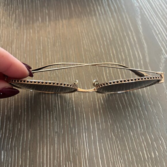 Christian Dior 2 00086 Gold Metal Frame Soft Square Sunglasses NWOT - Picture 2 of 5